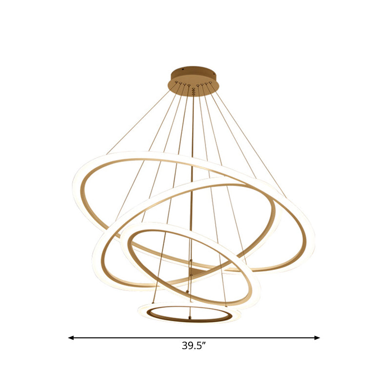 Circular 2/3/4-Tier Pendant Chandelier Minimal Acrylic Light - Rebooters