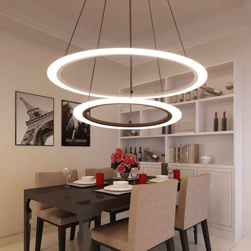 Circular 2/3/4-Tier Pendant Chandelier Minimal Acrylic Light - Rebooters