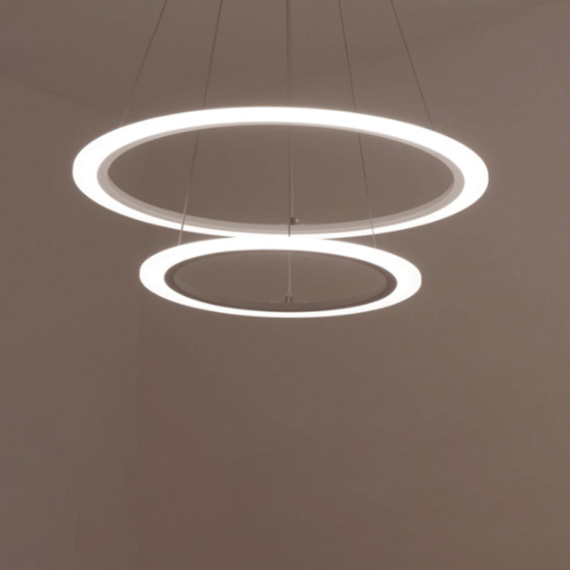 Circular 2/3/4-Tier Pendant Chandelier Minimal Acrylic Light - Rebooters