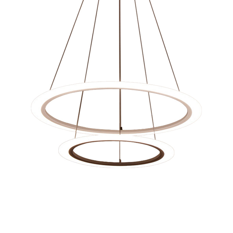 Circular 2/3/4-Tier Pendant Chandelier Minimal Acrylic Light - Rebooters