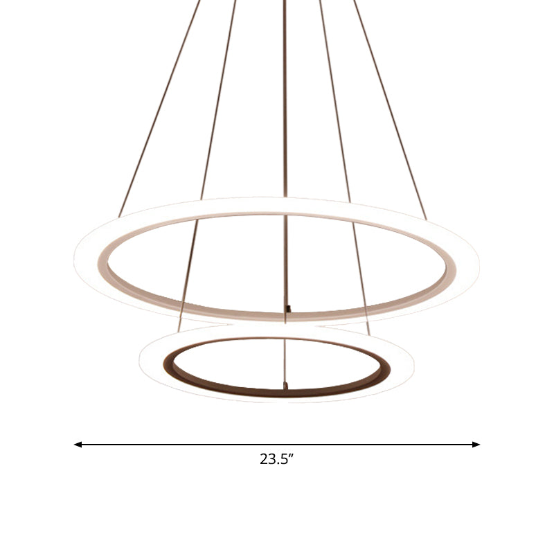 Circular 2/3/4-Tier Pendant Chandelier Minimal Acrylic Light - Rebooters