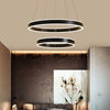 2/3-Tier Bedroom Ceiling Pendant Aluminum Modernist LED Hoop Chandelier in Black - Rebooters