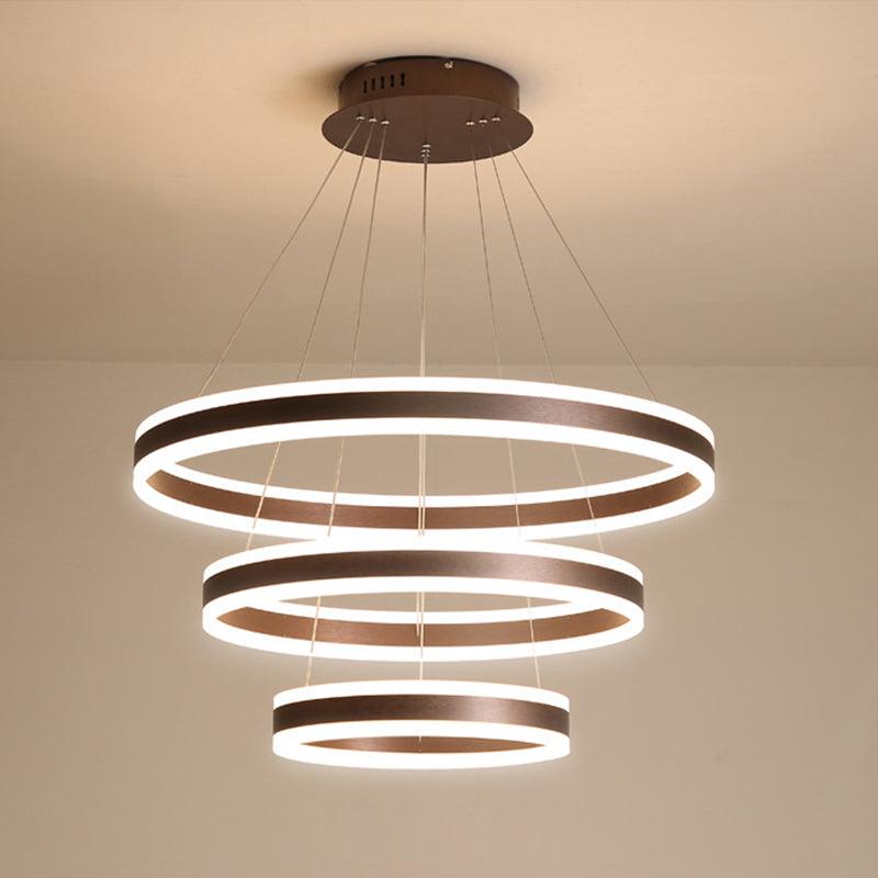 2/3 Tiered LED Chandelier Simplicity Acrylic Lamp Coffee - Rebooters