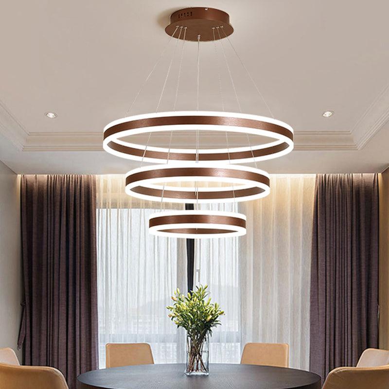 2/3 Tiered LED Chandelier Simplicity Acrylic Lamp Coffee - Rebooters