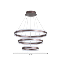 2/3 Tiered LED Chandelier Simplicity Acrylic Lamp Coffee - Rebooters