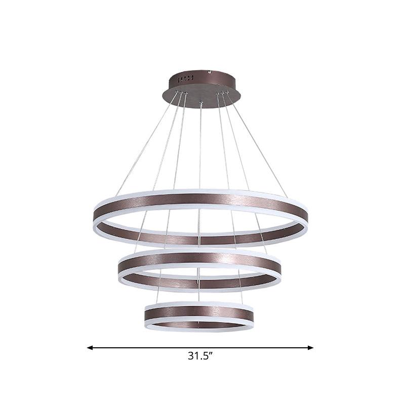 2/3 Tiered LED Chandelier Simplicity Acrylic Lamp Coffee - Rebooters