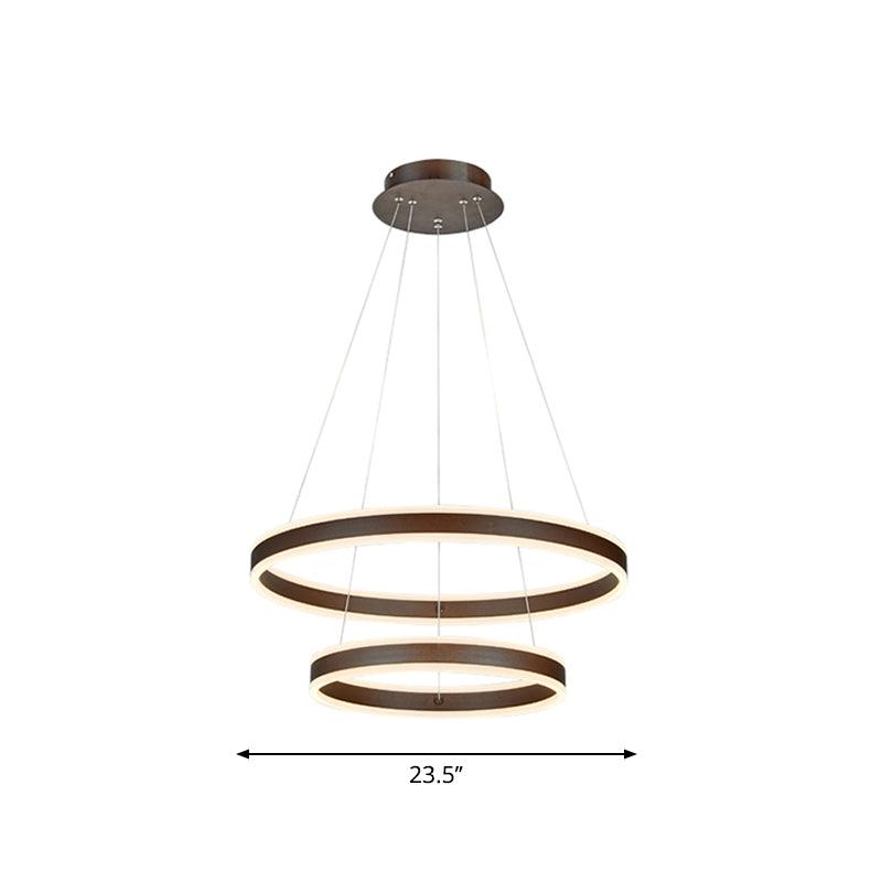 2/3 Tiered LED Chandelier Simplicity Acrylic Lamp Coffee - Rebooters