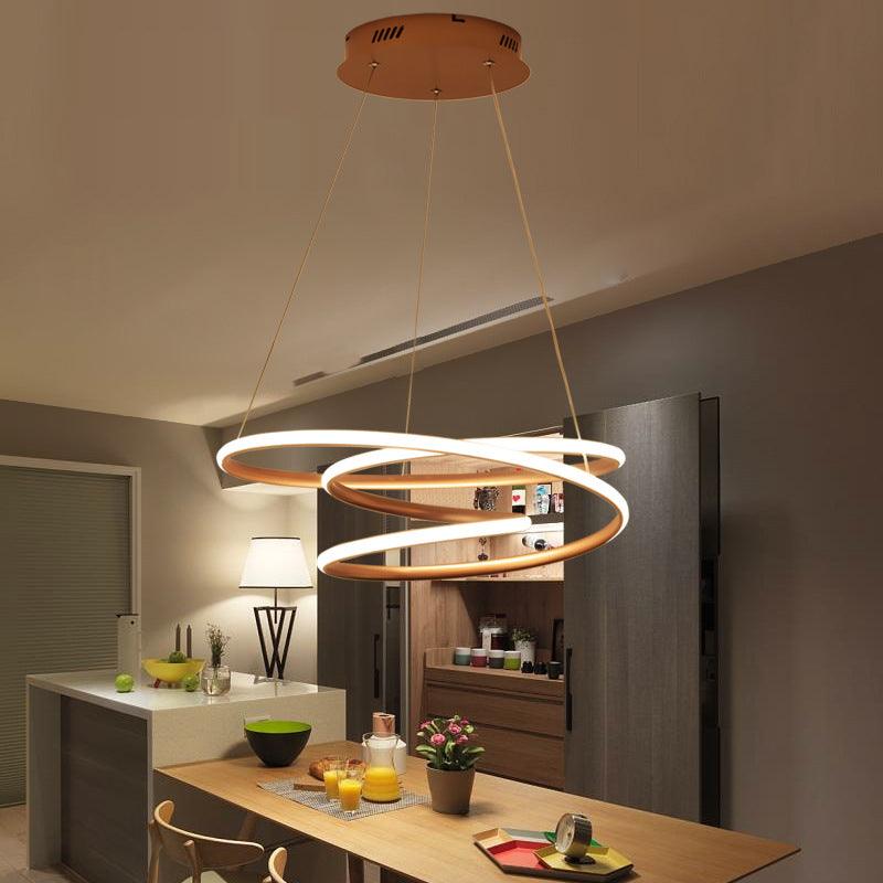 18"/23.5"/31.5" W Minimal Twisting Pendant Light Chandelier - Rebooters