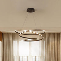 Acrylic Seamless Curve Chandelier Pendant Simple Coffee LED Light Fixture 21.5"/31.5" W - Rebooters