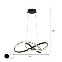 19.5"/27.5" W Simplicity LED Hanging Chandelier Lamp - Rebooters