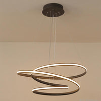 Acrylic Spiral Chandelier Light Simplicity LED Coffee Pendant - Rebooters