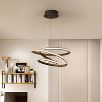 Acrylic Spiral Chandelier Light Simplicity LED Coffee Pendant - Rebooters