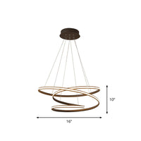 Acrylic Spiral Chandelier Light Simplicity LED Coffee Pendant - Rebooters