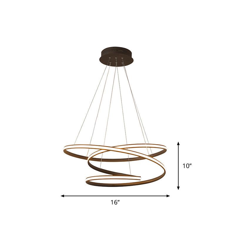 Acrylic Spiral Chandelier Light Simplicity LED Coffee Pendant - Rebooters
