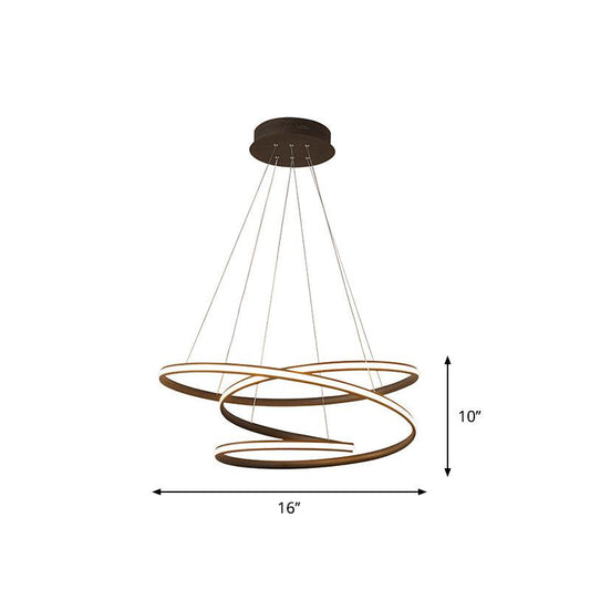 Acrylic Spiral Chandelier Light Simplicity LED Coffee Pendant - Rebooters