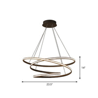 Acrylic Spiral Chandelier Light Simplicity LED Coffee Pendant - Rebooters