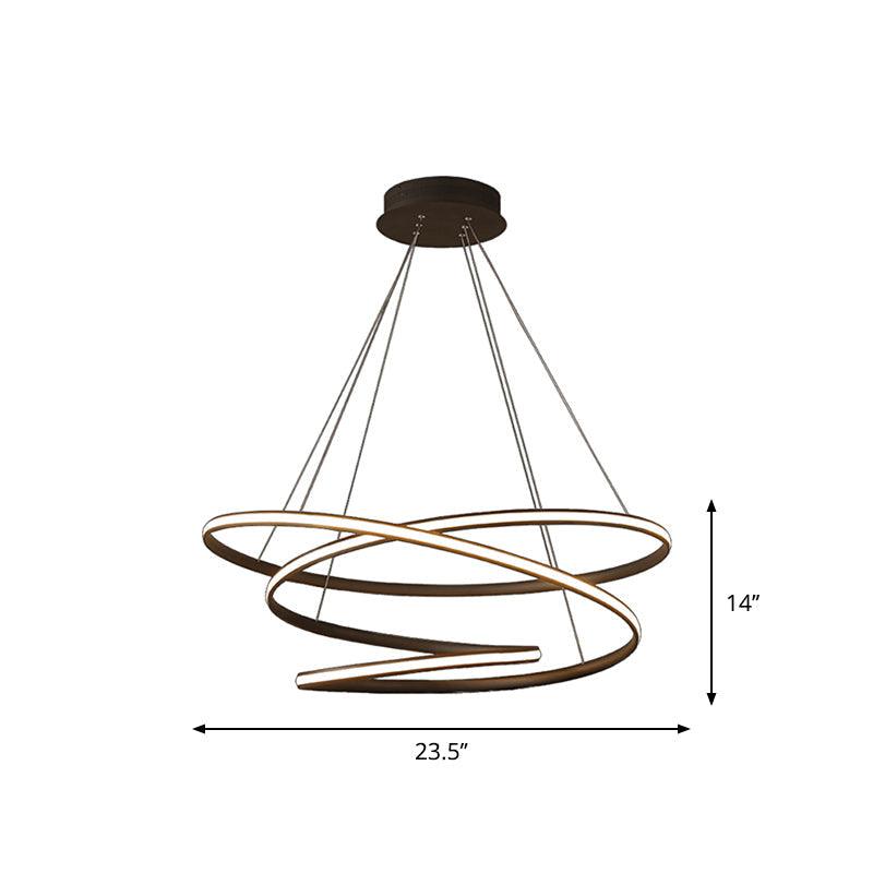 Acrylic Spiral Chandelier Light Simplicity LED Coffee Pendant - Rebooters