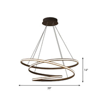 Acrylic Spiral Chandelier Light Simplicity LED Coffee Pendant - Rebooters