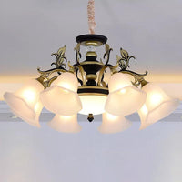 Bellflower Frosted White Glass Chandelier Farmhouse Light - Rebooters