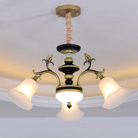 Bellflower Frosted White Glass Chandelier Farmhouse Light - Rebooters