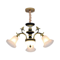 Bellflower Frosted White Glass Chandelier Farmhouse Light - Rebooters
