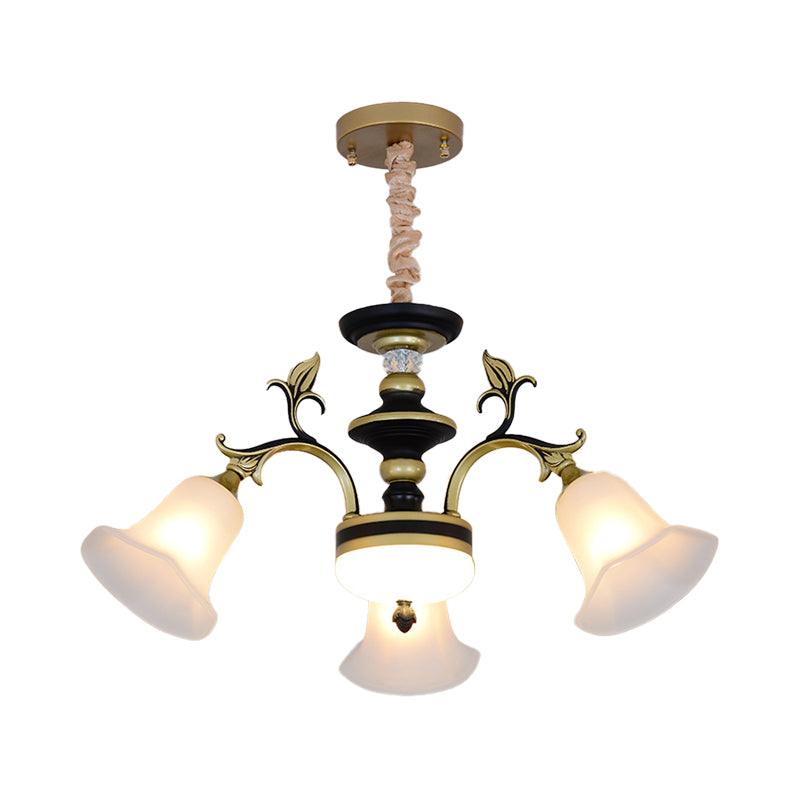 Bellflower Frosted White Glass Chandelier Farmhouse Light - Rebooters