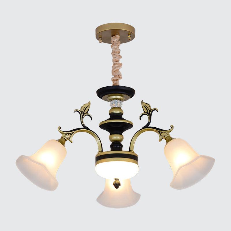 Bellflower Frosted White Glass Chandelier Farmhouse Light - Rebooters