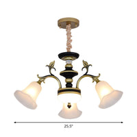 Bellflower Frosted White Glass Chandelier Farmhouse Light - Rebooters