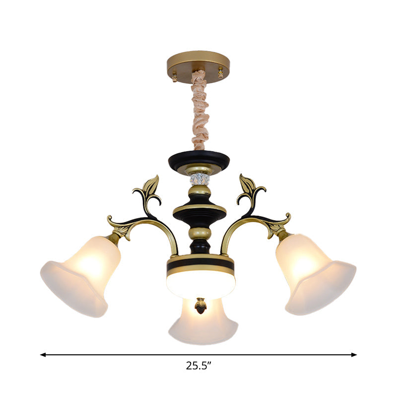 Bellflower Frosted White Glass Chandelier Farmhouse Light - Rebooters