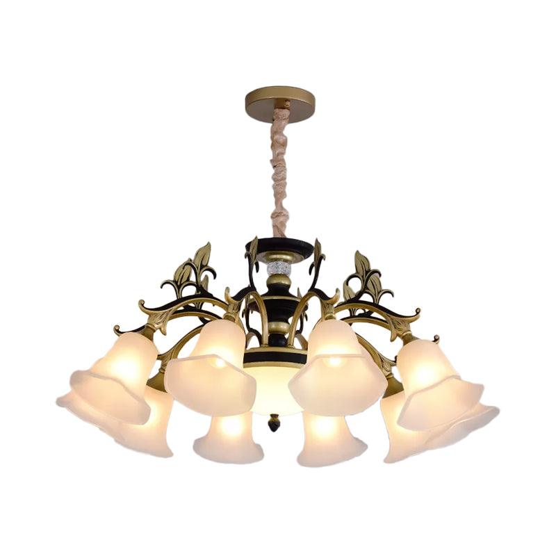 Bellflower Frosted White Glass Chandelier Farmhouse Light - Rebooters
