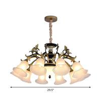 Bellflower Frosted White Glass Chandelier Farmhouse Light - Rebooters