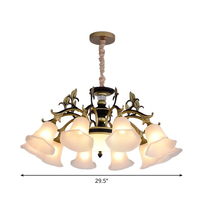 Bellflower Frosted White Glass Chandelier Farmhouse Light - Rebooters