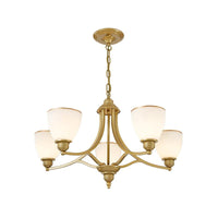 3/6/8-Light Milky Glass Chandelier Classic Black Gold Pendant - Rebooters