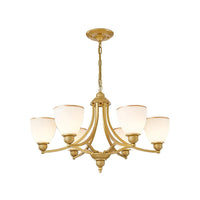 3/6/8-Light Milky Glass Chandelier Classic Black Gold Pendant - Rebooters