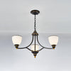 3/6/8-Light Milky Glass Chandelier Classic Black Gold Pendant - Rebooters