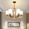 Frosted Glass Cylinder Pendant Light Retro 6/8-Bulb Chandelier - Rebooters
