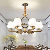 6 Lights Chandelier Lamp Traditional Dining Room Light Brass - Rebooters