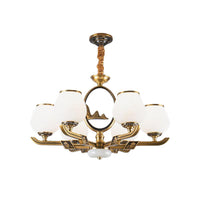 6 Lights Chandelier Lamp Traditional Dining Room Light Brass - Rebooters