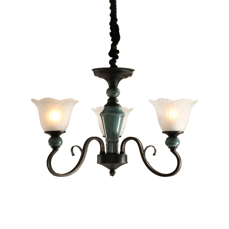 Farmhouse Blossom Up Chandelier 3/8/12 Heads Blackish Green - Rebooters