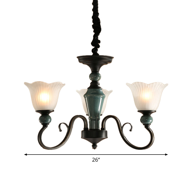 Farmhouse Blossom Up Chandelier 3/8/12 Heads Blackish Green - Rebooters