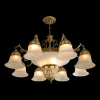 11 Bulbs Down Chandelier Retro Living Room Hanging Light Kit - Rebooters