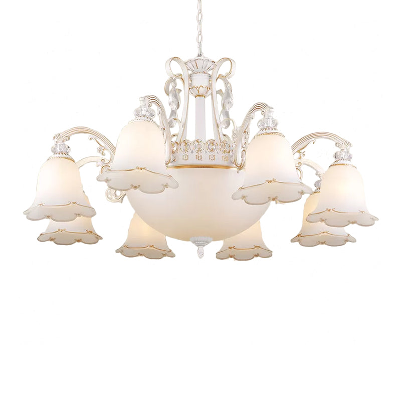 Floral Dining Room Up Down Hanging Light White Chandelier Lamp - Rebooters