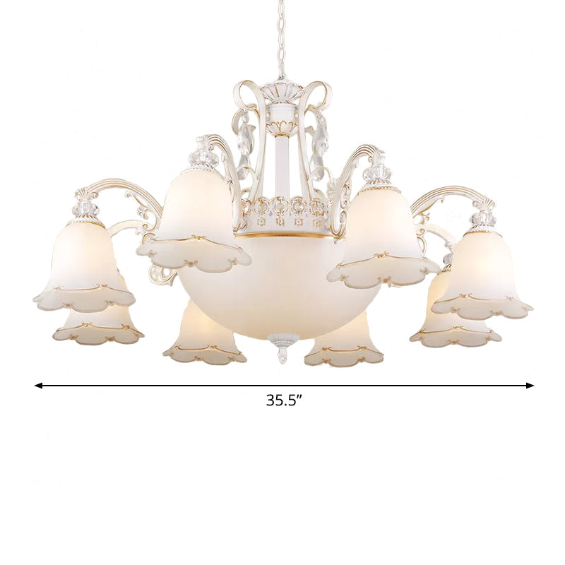 Floral Dining Room Up Down Hanging Light White Chandelier Lamp - Rebooters