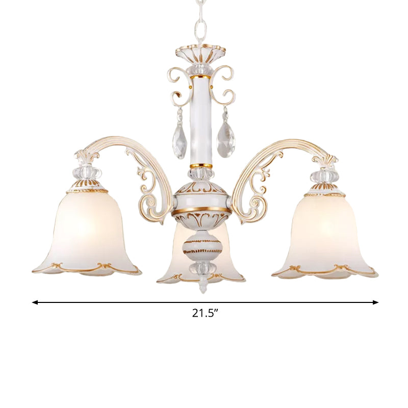Floral Dining Room Up Down Hanging Light White Chandelier Lamp - Rebooters