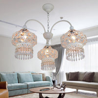 3-Head Beaded Lantern Chandelier Turkish White Red Ceiling Light - Rebooters