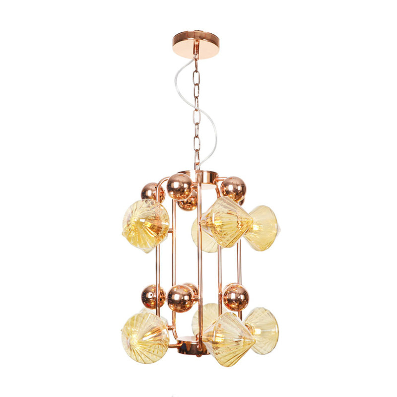 Diamond Living Room Chandelier Lighting Vintage Clear Amber - Rebooters