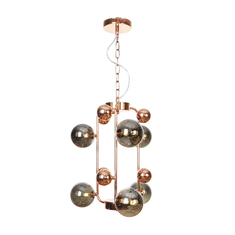 Copper Gold Finish Ball Hanging Chandelier 6 8 10 Heads - Rebooters