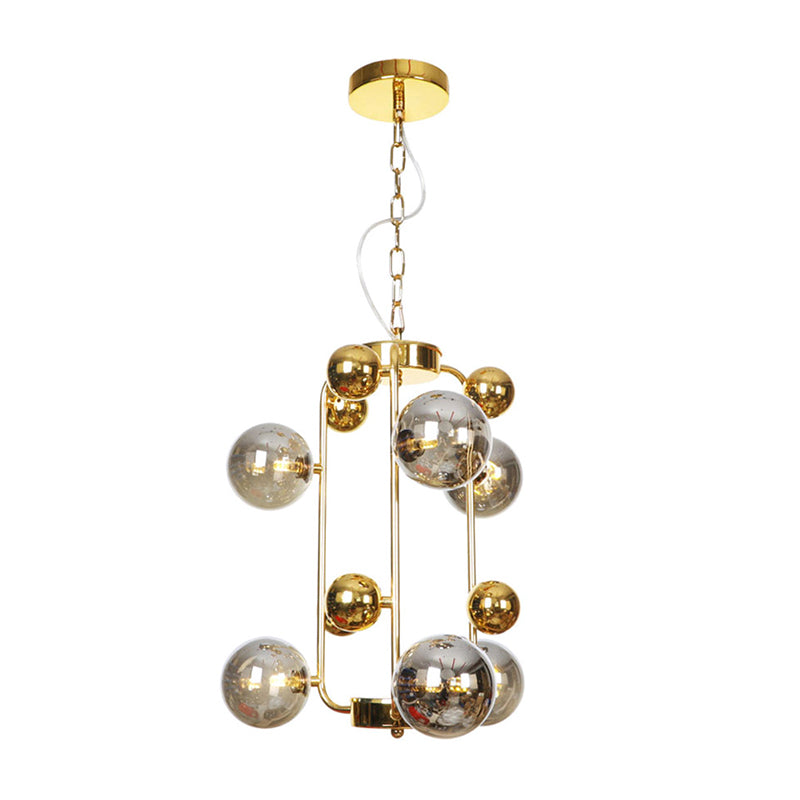 Copper Gold Finish Ball Hanging Chandelier 6 8 10 Heads - Rebooters