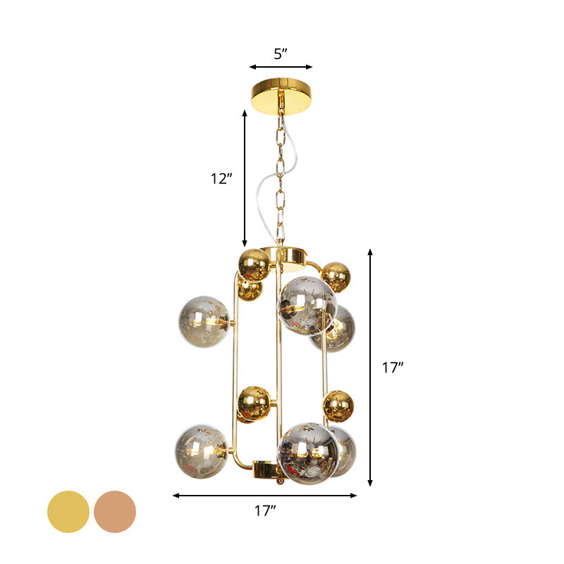 Copper Gold Finish Ball Hanging Chandelier 6 8 10 Heads - Rebooters