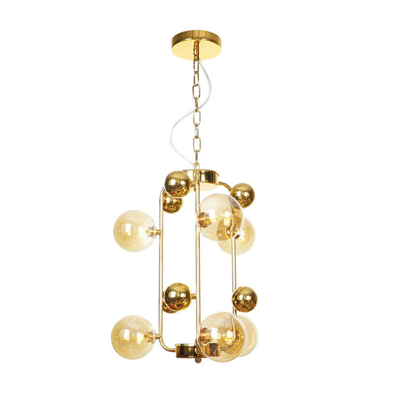 Copper Gold Finish Ball Hanging Chandelier 6 8 10 Heads - Rebooters